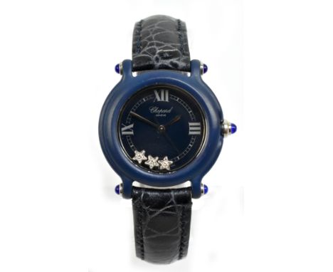 CHOPARD; a lady's stainless steel and acrylic 'Happy Star' Cannes 1998 limited edition wristwatch, no.0611/1000, also no.274/