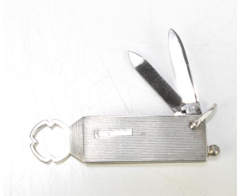 BROOKES &amp; CROOKES; a George VI hallmarked silver bodied combination pen knife/multi-tool featuring knife, nail file, scre