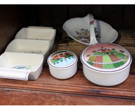 Two pieces of Villeroy & Boch, a Poole dish and another. Conditon - good.