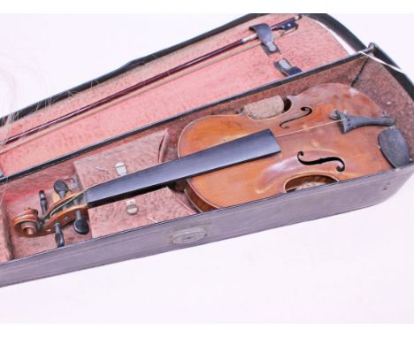 A violin and bow in case.