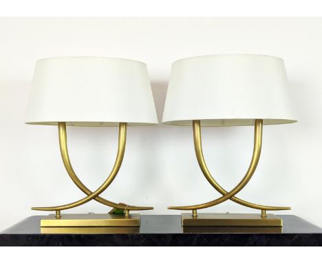 R V ASTLEY ARIANA TABLE LAMP, and another unsigned, with shades, 58cm H approx. (2) 
