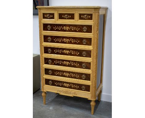 TALL COMMODE, to match previous lot, 141cm H x 85cm x 50cm. 