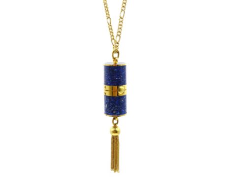 Berney Swiss incabloc cylindrical gold plated and enamel pendant watch