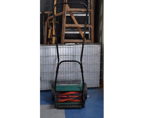 A Qualcast Panther 30 Push Mower Together with Garden Tools, Vintage Wooden Step Ladder, Aluminum Step Ladder and a Pet Carri