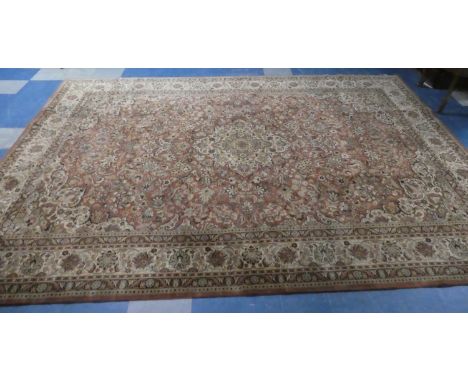 A Patterned Woollen Carpet Square, 350cm x 250cm by Louis De Poortere Belgium, The Khorsabad 