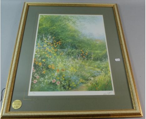 A Framed Hillary Schofield Limited Edition Print Depicting Garden Scene 130/500 