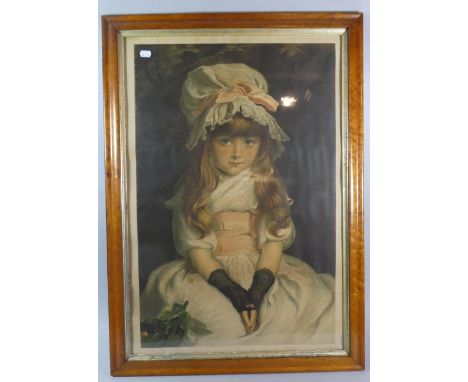 A Framed Pears Print of a Girl, 72cm High 