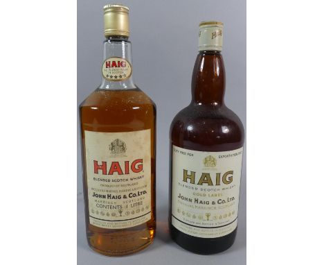 A Vintage Duty Free Bottle of Haig Blended Scotch Whisky, 1.4lt Together with a 1lt Bottle 