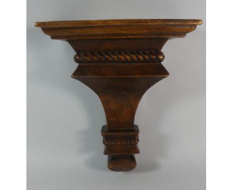 A Modern Carved Wooden Sconce Shelf, 25cm Wide 