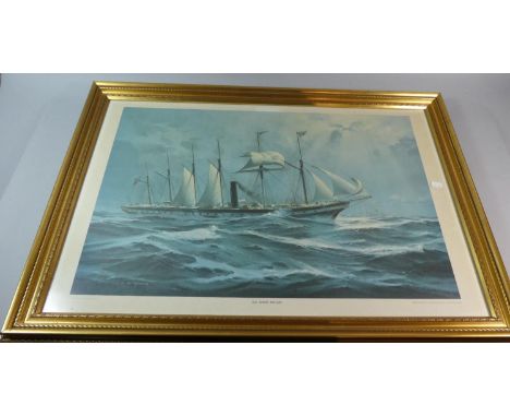 A Large Gilt Framed Print, SS Great Britain, 71cm Wide 