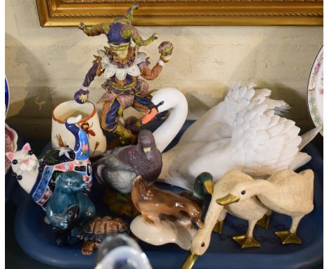A Tray of Various Animal and Bird Ornaments to Include Poole Otter etc 