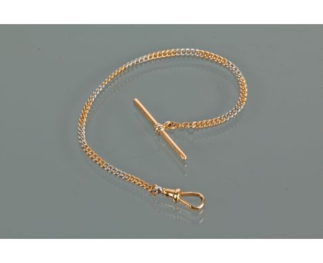 EIGHTEEN CARAT GOLD AND PLATINUM WATCH CHAIN
with alternating sections of eighteen carat gold and platinum links, with an eig