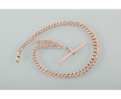 NINE CARAT GOLD ALBERT CHAIN
hallmarked on T-bar and on individual links, 33cm long, 26.4g