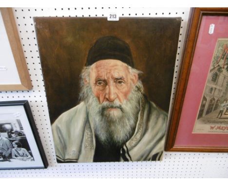  OIL ON CANVAS, PORTRAIT OF A RABBI