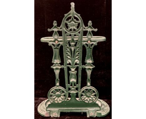 A Victorian style cast iron stick/umbrella stand, 69.5cm high 