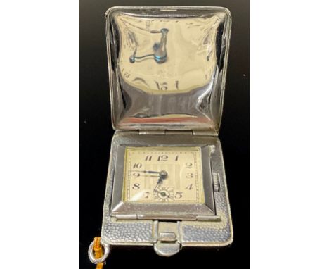 An Art Deco enamel flip-top purse watch 