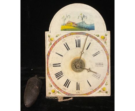 A 19th century weight driven alarm wall clock 