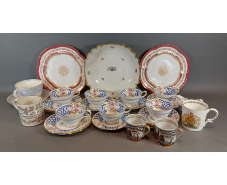 A Grosvenor China part tea service together with other ceramics to include a pair of 19th Century Imari decorated coffee cans