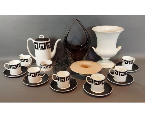 A Wedgwood Susie Cooper design Black Keystone coffee service together with other items 