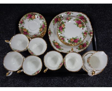 A 21 piece Royal Albert Old Country Roses tea service 