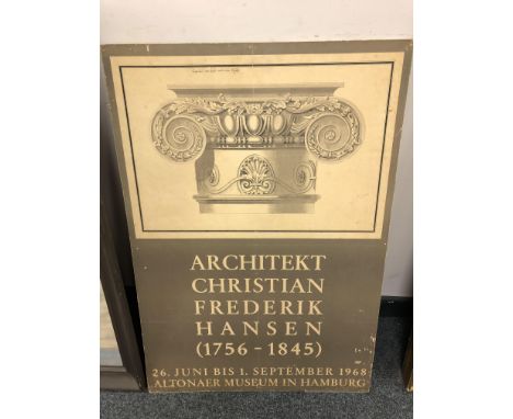Continental School : Architectural poster, print on board.