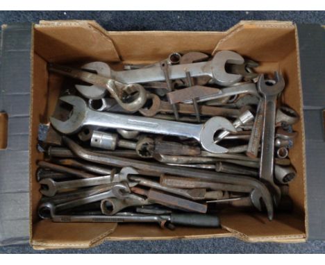 A box of large quantity of metal hand tools 