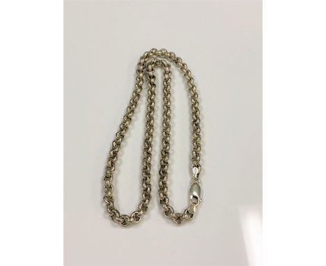 A heavy sterling silver chain necklace, 55.9g.
