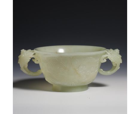 18th Century White Jade Amphora. Provenance:Important Family Collection. Condition reports and additional photographs are pro