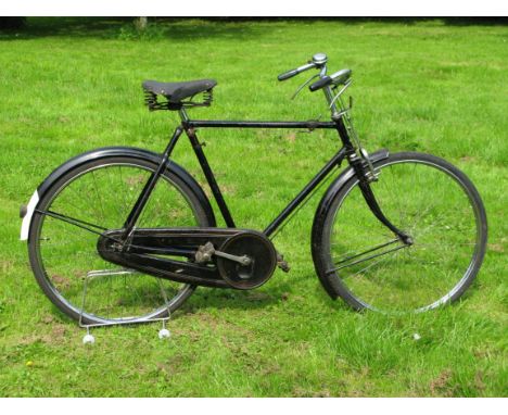 *Humber Cycle Co., Gentleman's Bicycle. Dating from the mid-1930s,  it possesses a 22-inch frame, black enamel finish with so