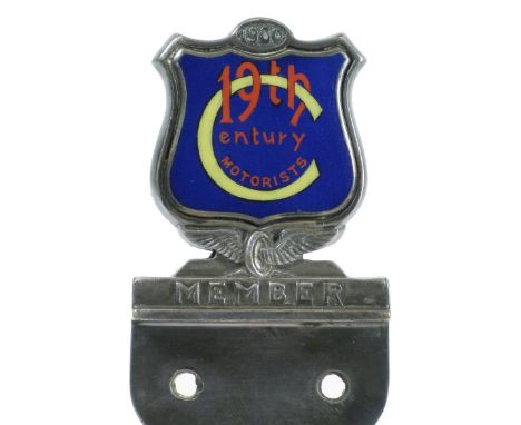 *The Circle of 19th Century Motorists. A first issue Type-1 badge of 1927 with blue, yellow and red enamels within an escutch