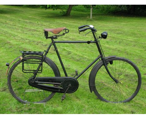 *c1926 B.S.A. 'All-Weather' Gentleman's Roadster. A 26-inch frame bicycle with a black finish,  valanced front and rear mudgu