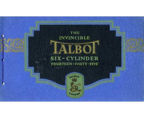 1932 Talbot, a sales brochure issued in March 1932 with 11 coachwork styles,  including Speed and Brooklands, together with b