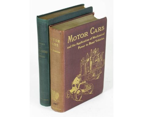 Motor Cars and the Application of Mechanical Power to Road Vehicles by Rhys Jenkins, 1st ed, 1902.  A large 8vo hardback volu