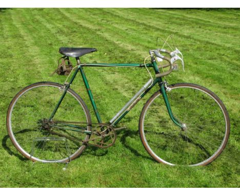 *Di Lecta 'Le Blanc' Semi-Lightweight Bicycle. Retaining its original dark green enamel, 23 1/2-frame,  leather narrow sectio