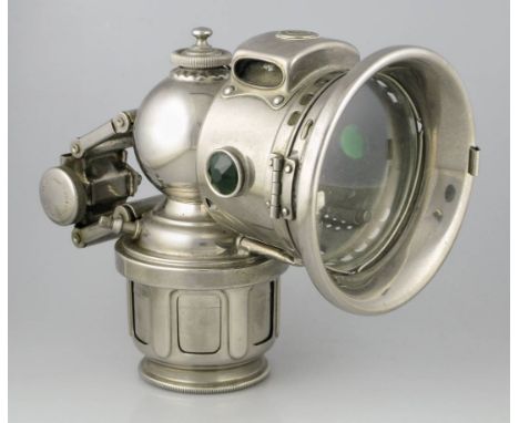 *A 1930 'Calcia King', a dated third pattern No326,  acetylene gas lamp in almost unused condition, with its correct burner (