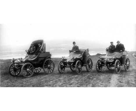 *c1904 Arrol-Johnston. A well-defined photograph of three Inverness registered Arrol-Johnson motor cars,  each looking quite 