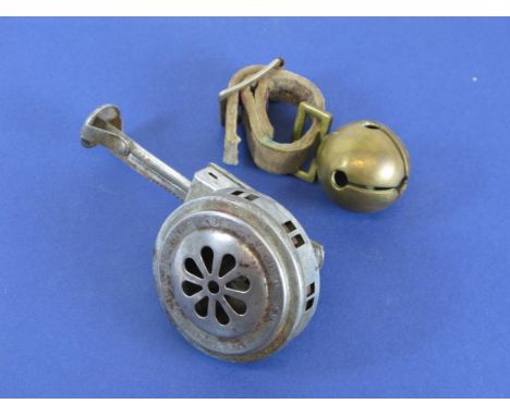 *A Ruggle Bell. This example is of the Challis type with a leather strap for handlebar mounting,  impressed, 'Victoria No 22'