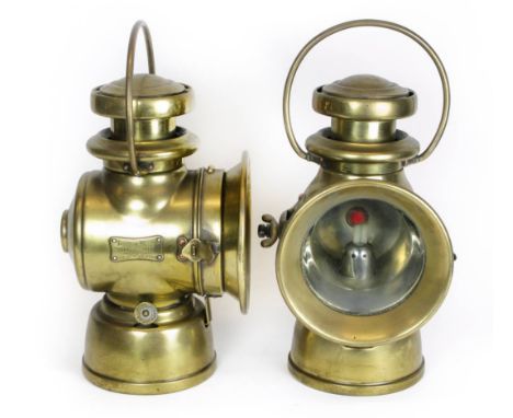 *A Pair of J. Lucas Ltd., Side Lamps. 720 Series oil-powered lamps, each numbered 721 denoting that they left the factory in 