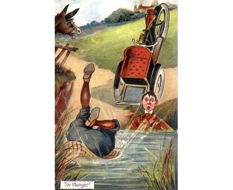 Advertising Postcards. An album of over 100 motorcycle-themed, mainly original colour-printed advertising postcards, trade ca