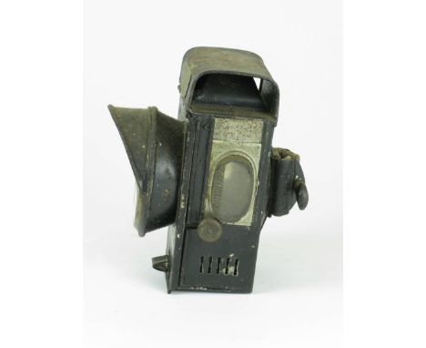 *'Pioneer' Tricycle Lamp. Dating from the period between 1884 and 1890, a J. Lucas & Son oil-powered tricycle lamp with its r