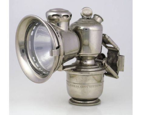 *A 1922 J. Lucas Ltd 'Aceta' acetylene gas lamp.  An unused example of the third pattern 318N, with its original nickel-plati