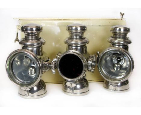 *Auxiliary Emergency Set of Lamps by Powell and Hanmer. The set comprises two number 540 oil-powered side lamps and a number 