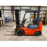 Toyota 5,000-LB. Capacity Forklift, Model 7FGCU25, S/N 84689, LPG, Solid Tires, 3-Stage Mast, 189" L
