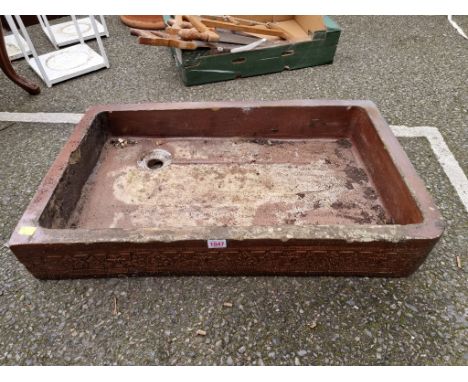 A Victorian stoneware basin, 75cm x 45cm. 
