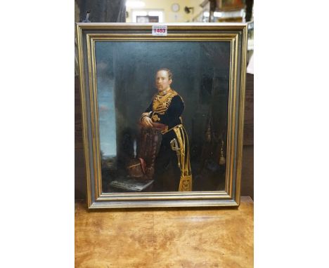 Of Royal Artillery Interest: a 19th century portrait of Captain Price Frederick Blackwood, 34 x 29cm; together with related c