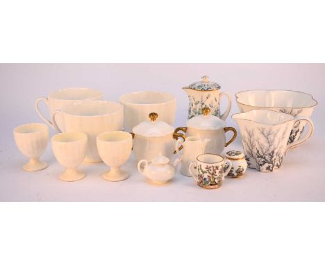 A large quantity of Coalport tea, coffee and other wares, predominantly plain white and white with gilt, including six Middle