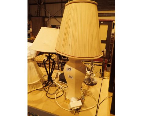 Three table lamps and one flexi shaft standard lamp