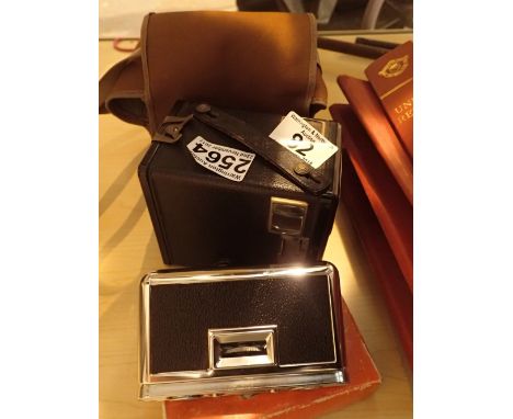 Kodak six-20 Brownie D camera and case also a boxed set of pocket binoculars