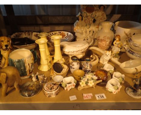 Shelf of mixed ceramics