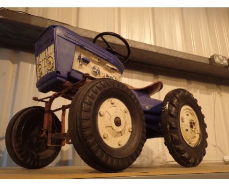 Triang childs plastic pedal tractor in blue and white